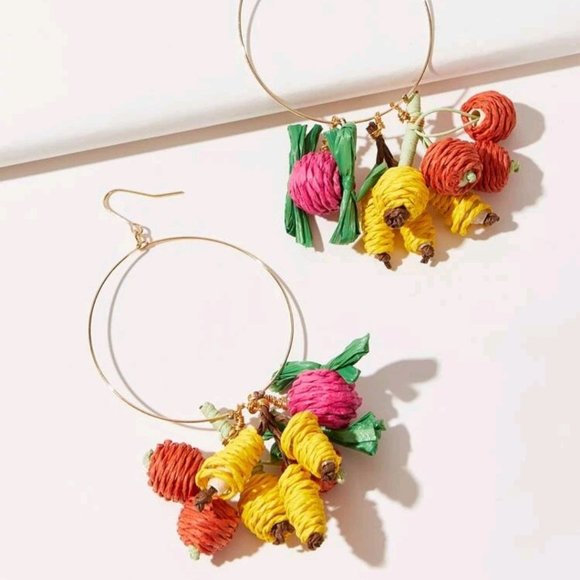 Anthropologie Jewelry - New! Anthro Fruit Hoop Earrings